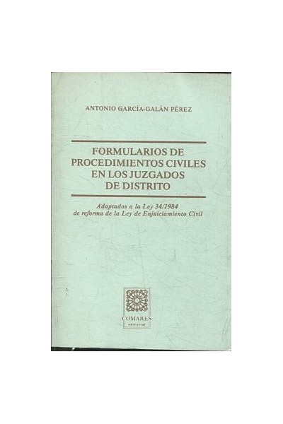 FORMULARIOS DE PROCEDIMIENTOS CIVILES EN LOS JUZGADOS DE DISTRITO
